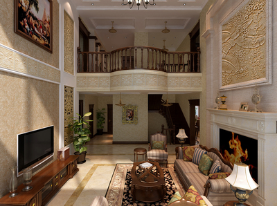 鹿泉云台别墅316平米美式风格室内设计 演绎经典与舒适